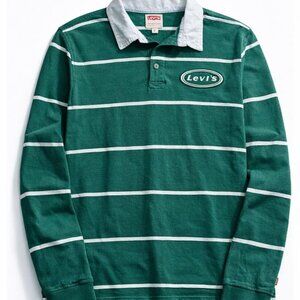 Levi’s Men’s Green & White Polo Shirt Size Medium Clean Condition